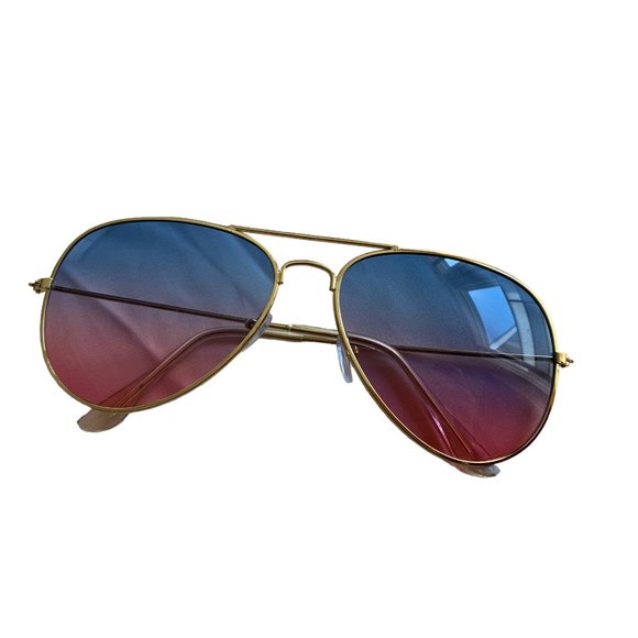 Blue to Pink Gradient Aviator Sunglasses - Picture 1 of 4